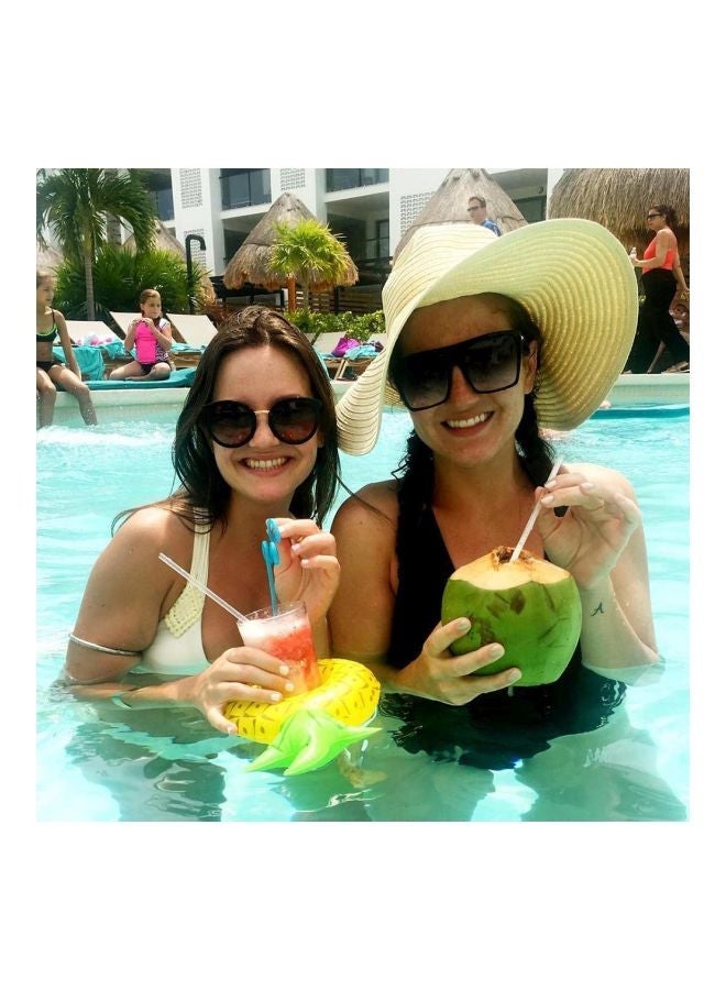 NIBEMINENT Inflatable Pineapple Shape Floating Cup Holder 30x16cm - Image 3