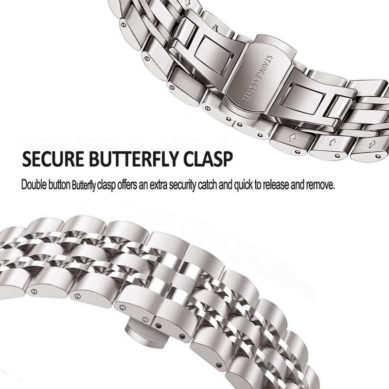 DEALELE Strap Compatible with Huawei Watch GT6 / GT5 pro / GT4/GT3/GT2 / 4/3 pro (46mm), 22mm Stainless Steel Metal Bands for Samsung Galaxy Watch 46mm / Galaxy 3 45mm - Image 4