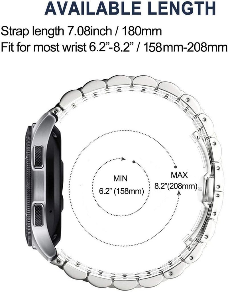 DEALELE Strap Compatible with Huawei Watch GT6 / GT5 pro / GT4/GT3/GT2 / 4/3 pro (46mm), 22mm Stainless Steel Metal Bands for Samsung Galaxy Watch 46mm / Galaxy 3 45mm - Image 5
