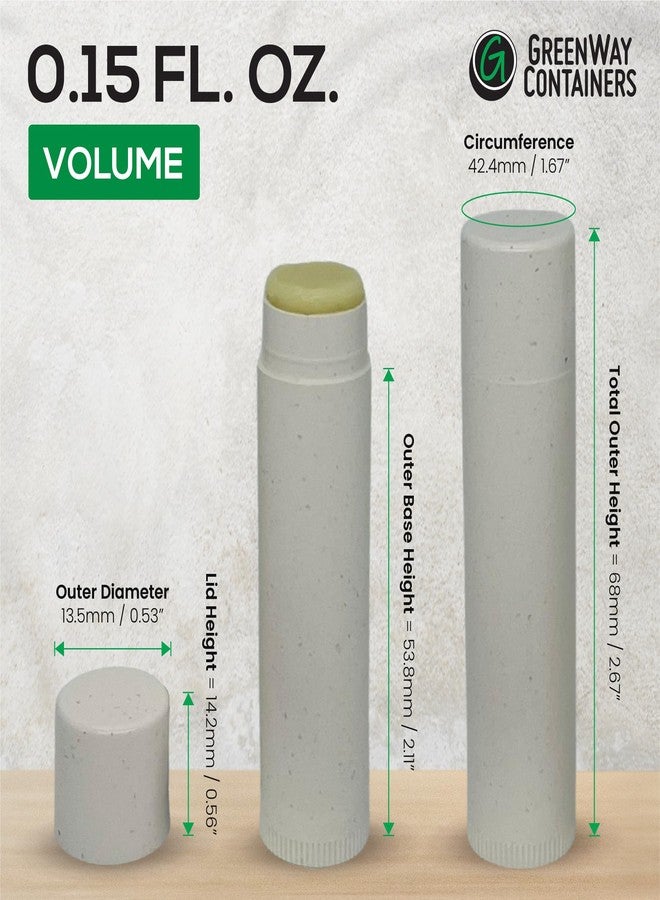GREENWAY CONTAINERS GreenWay 0.15oz / 4.25g Bamboo Lip Balm Tubes with Lids - 50 Pack Twisting Empty Chapstick Tubes - Plastic-free Refillable Lip Gloss Tube - Eco-Friendly DIY Cosmetic Containers – White - Image 2