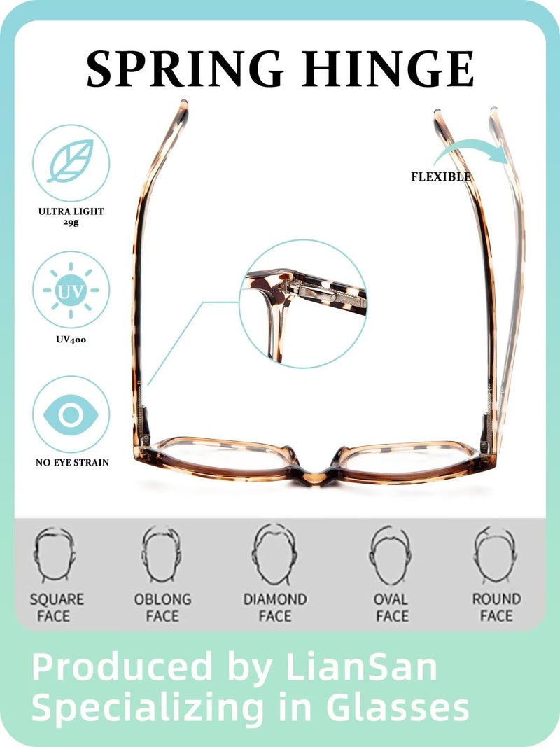 LianSan Sturdy Photochromic Distance Glasses for Women - with Spring Hinge(Tortoise，-3.0x) - Image 5