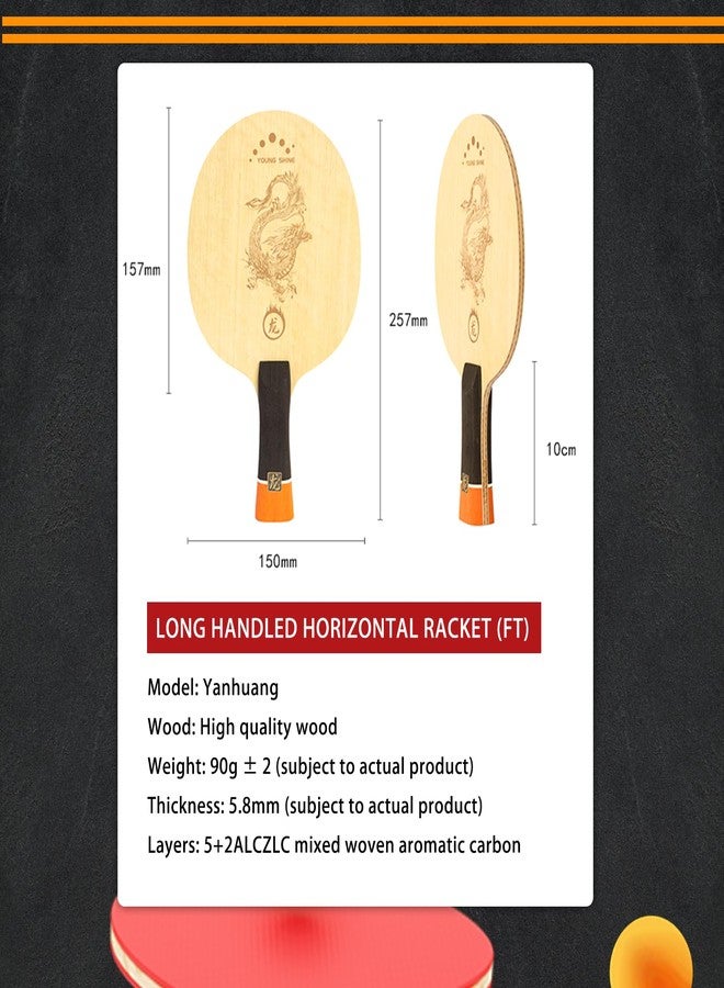 KERHAND Carbon Fiber Table Tennis Racket, Professional Ping Pong Paddle Approved by Olympic Medalist Guo Yan, Lightweight Tournament-Grade Racket with Nano-Rubber (Yan Wang Single Racket)(FL) - Image 2