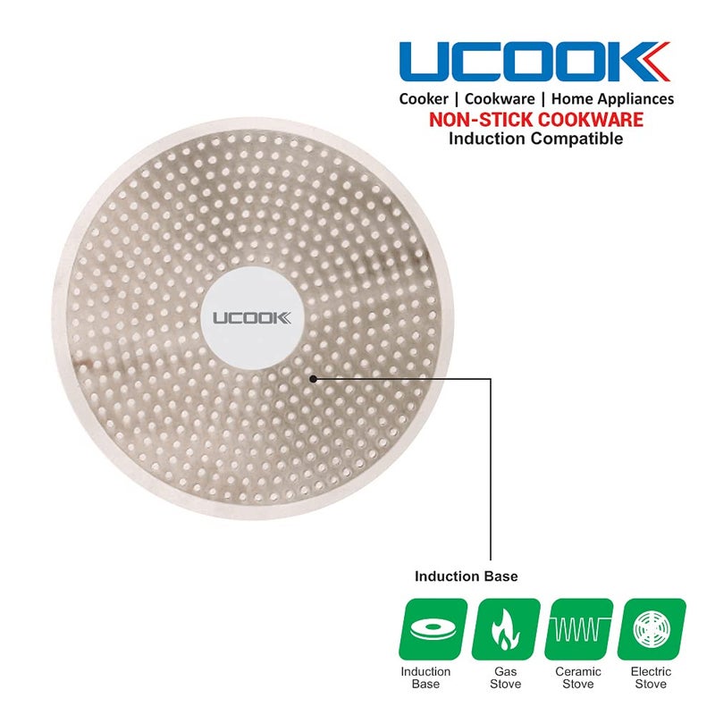 UCOOK Dosa Tawa Induction Base Non-Stick Aluminium, 280 mm, Black - Image 4
