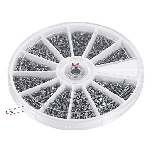 Jadeshay Small Screws Assortment Kit, 600pcs Miniature Screws 12 Types Screws Assortment with Nut Bolt Organizer M1 M1.2 M1.4 M1.6 for Watches Glassess - Image 4