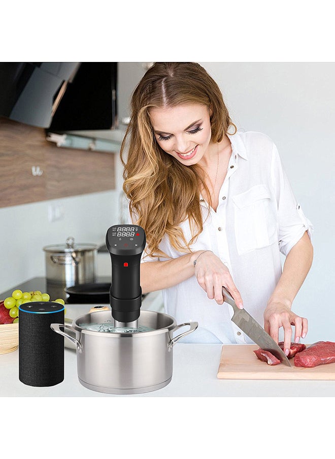 1100W Sous Vide Cooker Waterproof Quiet Cooking Machine with Accurate Temperature Time Control Display Screen Cookbook