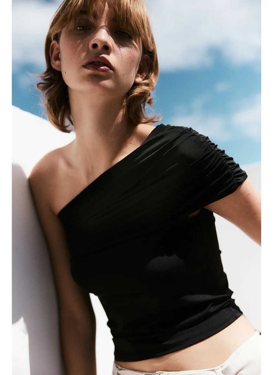 اتش اند ام Foldover-Edge One-Shoulder Top