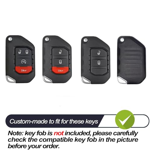 MECHCOS Compatible with Jeep Wrangler JL JLU Rubicon Wagoneer Gladiator JT Sahara JLU Blue TPU Flip Key Fob Cover Case Remote Holder Skin Protector Sleeve Accessories - Image 2