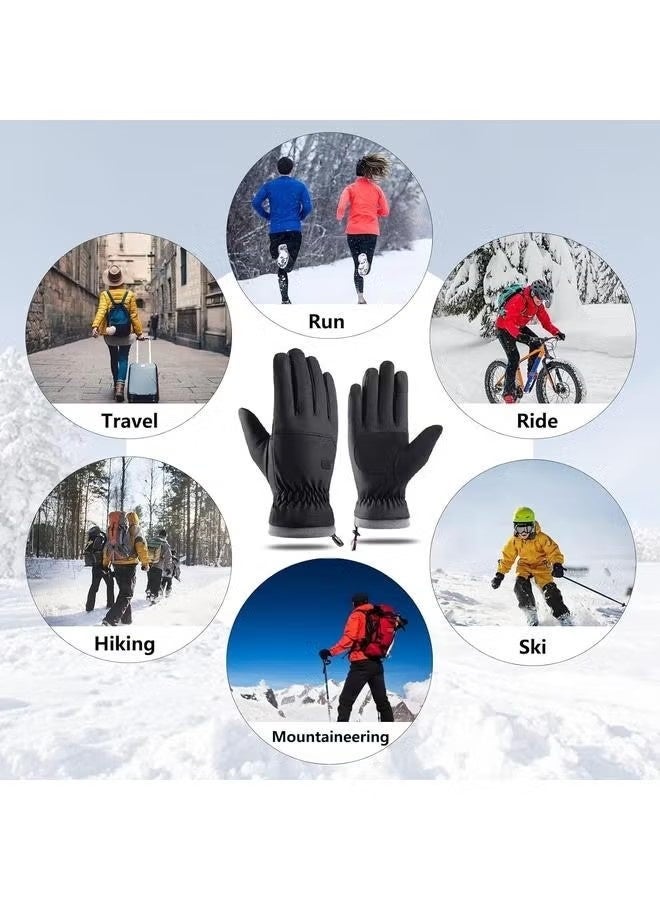 قفازات شتوية من ، قفازات دافئة مقاومة للماء والرياح بثلاث طبقات، قفازات تعمل باللمس، قفازات ثلج دافئة للرجال والنساء للجري وركوب الدراجات والتزلج على الجليد والتزلج على المنحدرات - Image 3