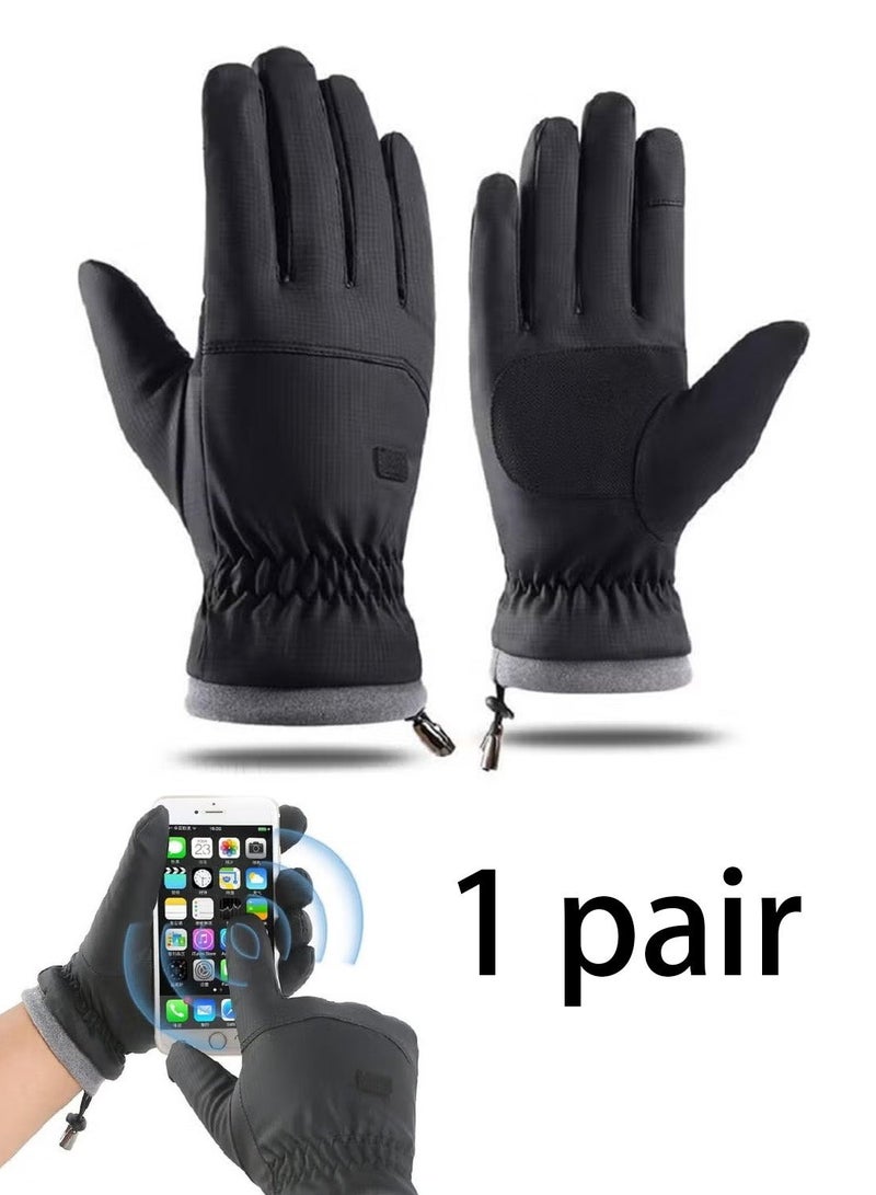 قفازات شتوية من ، قفازات دافئة مقاومة للماء والرياح بثلاث طبقات، قفازات تعمل باللمس، قفازات ثلج دافئة للرجال والنساء للجري وركوب الدراجات والتزلج على الجليد والتزلج على المنحدرات - Image 1