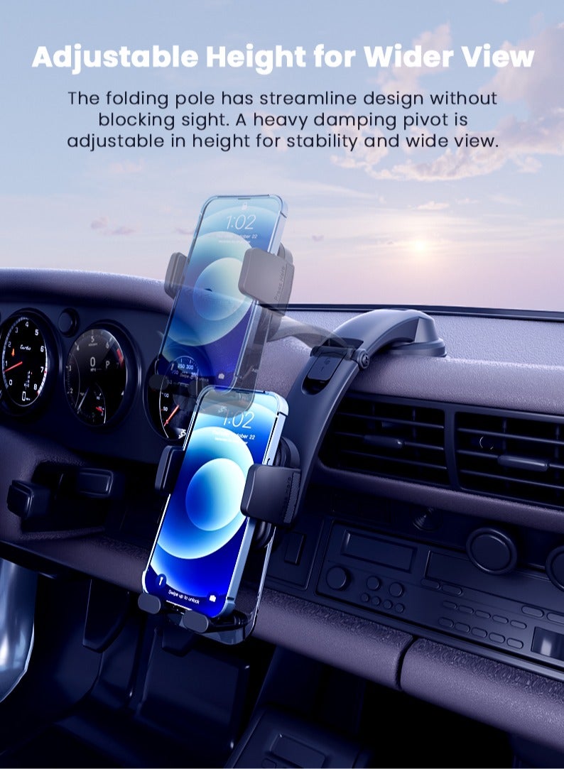 وي وي لابز وی وی  حامل السيارة المشبك الثابت بالشفط الإصدار المنسدل باللون الأسود - Image 3