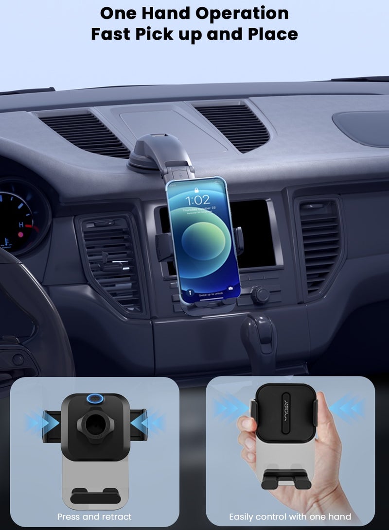 وي وي لابز وی وی  حامل السيارة المشبك الثابت بالشفط الإصدار المنسدل باللون الأسود - Image 4