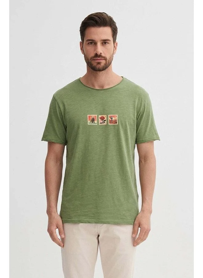 Bad Bear Rose Pale Green Men's Printed T-Shirt.