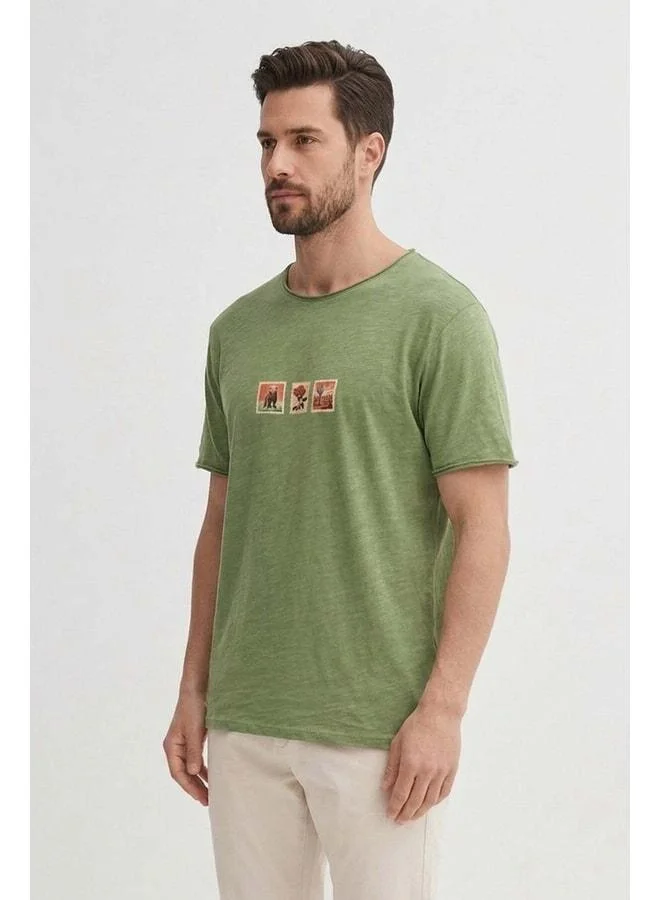 Bad Bear Rose Pale Green Men's Printed T-Shirt.