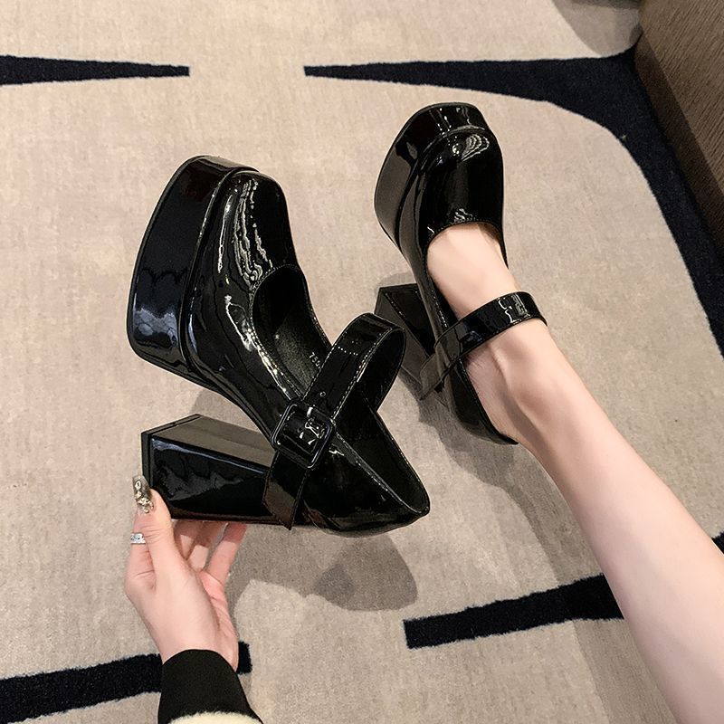 Mary Jane Shoes, Waterproof Platform, Platform Sole, High Heels, Wedding Shoes, Heightening French Thick Heel Barbie Shoes - Image 1