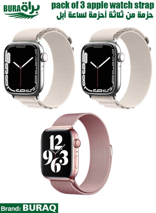BURAQ Apple Watch Band Strap For Apple Watch Ultra 2/Ultra 49mm, Series 10 46mm, 9/8/7 45mm, SE2/SE/6/5/4 44mm, 3/2/1 42mm