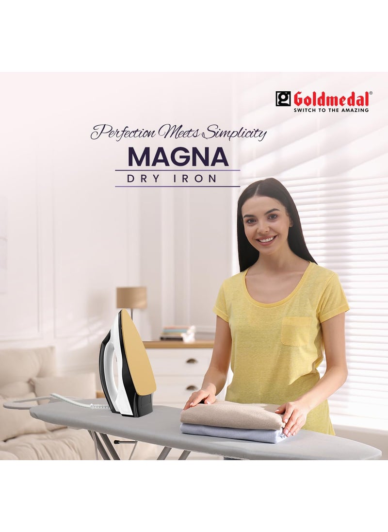 GOLD MEDAL Goldmedal Magna Dry iron Perfection Meets Simplicity 5 Fabric Setting 1000W for Faster Heating 18 Meter Cord Length 30 Months Warranty Pack of 1 Black  - Image 4