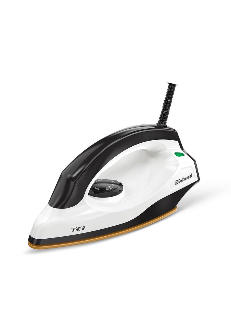 GOLD MEDAL Goldmedal Magna Dry iron Perfection Meets Simplicity 5 Fabric Setting 1000W for Faster Heating 18 Meter Cord Length 30 Months Warranty Pack of 1 Black  - Image 1