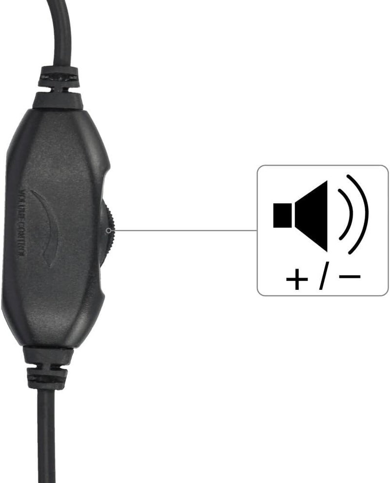 Hama PC Gaming Headset with Mic - Ultra Lightweight On-Ear Headphones with Microphone for Computer Laptop - Inline Volume Control 2m Cable - For Zoom Teams Skype Gaming PS4 Xbox - Dual 3.5mm - Black - Image 4
