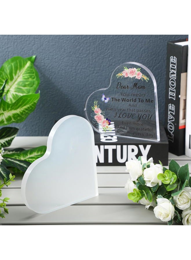 Suzile 2 Pcs Sublimation Blanks Crystal Tabletop Decor Decorative Acrylic Signs for Wedding DIY Sublimation Plaque Heart Shaped Picture Frame for Reception Table Decoration Party Centerpiece - Image 4
