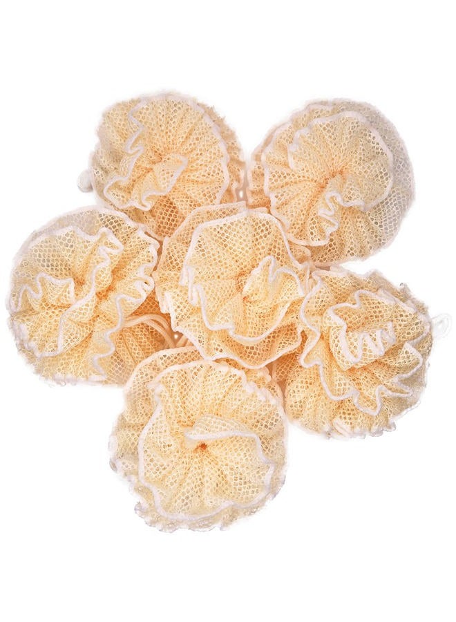 Mr.Cui'shop 6 Pack Super Exfoliating Home Spa Weave Loofah Shower Sponge Pouf Mesh Brush - Bath Spa Puff Scrubber Ball - Face Body Poof - Rich Foams Bubble（4.7" Each） - Image 1
