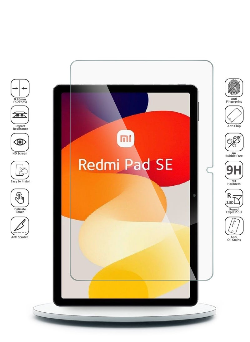 Wtech - Xiaomi Redmi Pad SE 11 Inch 2023 9H Ultra HD Tempered Glass Screen Protector (TSG9CN) - Clear - Image 1