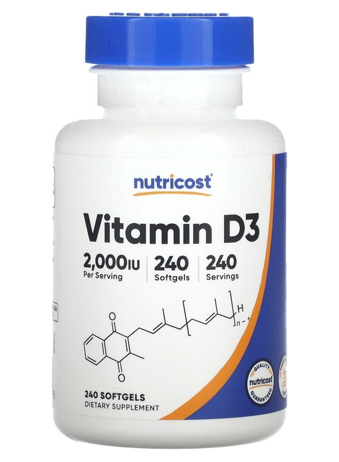 Nutricost Vitamin D3 2000 IU 240 Softgels
