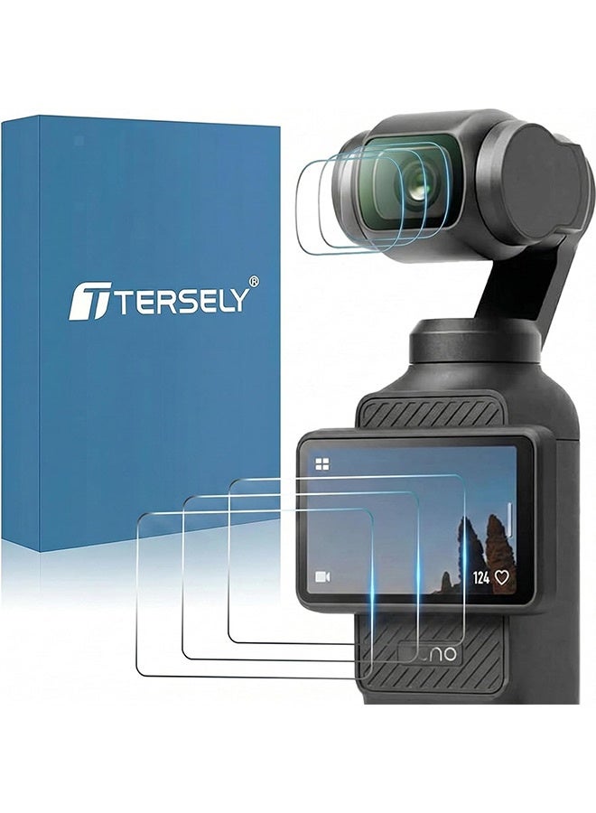 بشكل مختصر [عبوة 3+3] واقي شاشة من الزجاج المقوى لجهاز DJI Osmo Pocket 4/3، عدسة الكاميرا الأمامية + فيلم واقي للشاشة لجهاز DJI Osmo Pocket 4 (إصدار 2026) - Image 1