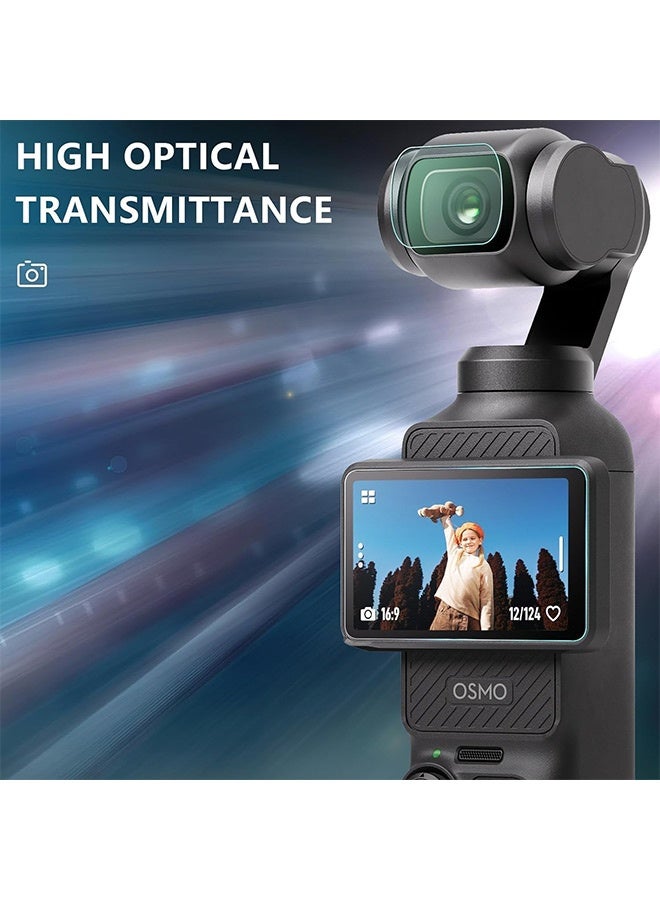 بشكل مختصر [عبوة 3+3] واقي شاشة من الزجاج المقوى لجهاز DJI Osmo Pocket 4/3، عدسة الكاميرا الأمامية + فيلم واقي للشاشة لجهاز DJI Osmo Pocket 4 (إصدار 2026) - Image 5