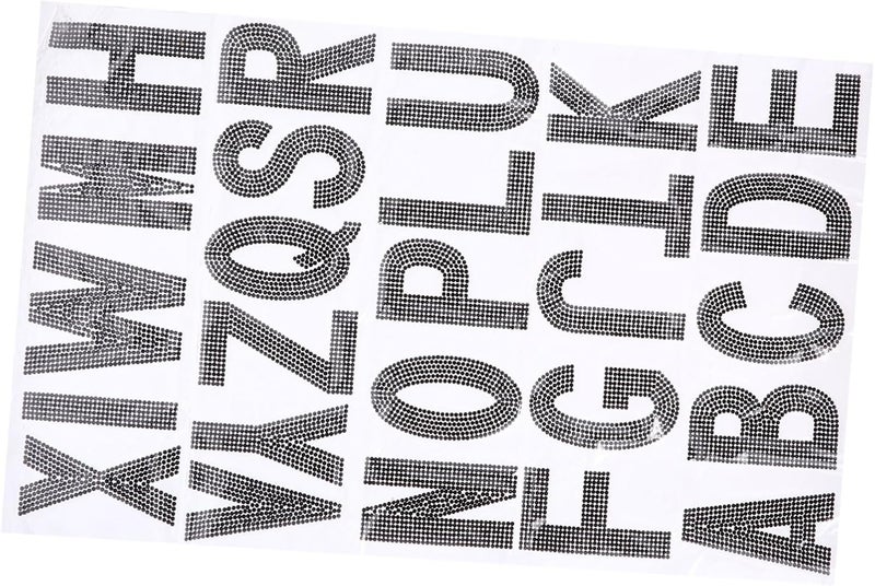 DOITOOL 26pcs Black Rhinestone Alphabet Stickers Adhesive Letter Patches for DIY Crafting and Scrapbooking Arts Supplies - Image 1