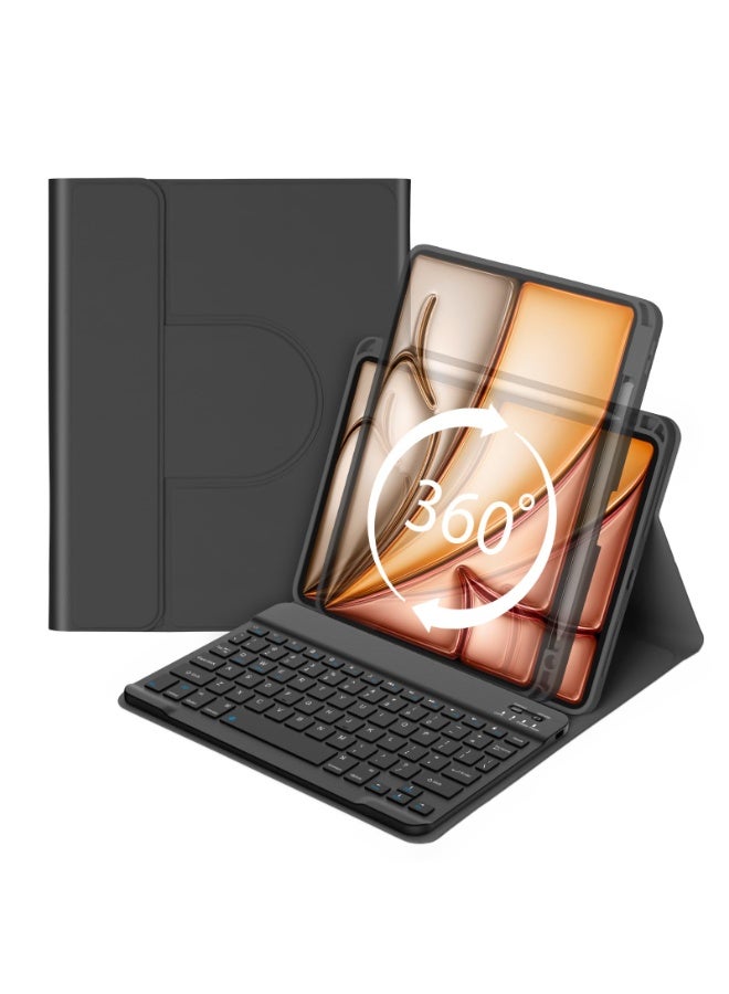 general Keyboard Case for iPad Air 11" 2025 M3,360 Rotating Case and Magnetic Detachable Keyboard Portrait/Landscape Modes - Image 1