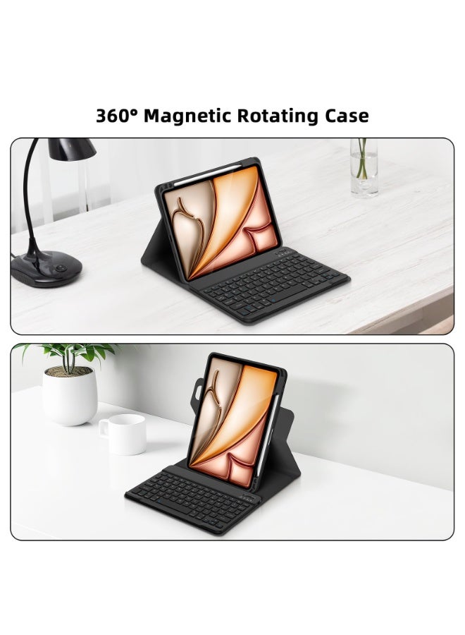 general Keyboard Case for iPad Air 11" 2025 M3,360 Rotating Case and Magnetic Detachable Keyboard Portrait/Landscape Modes - Image 3