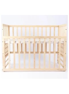 Star Kids Natural wood baby bed with wheels for easy movement  - Image 3