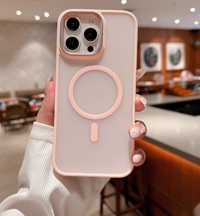 for iPhone 15 Pro Max Case Compatible with MagSafe,Magnetic Phone Case for iPhone 15 Pro Max,Diamond Texture Matte Anti-Fingerprint Shockproof Luxury INS Style Protective Cover Baby Pink - Image 5