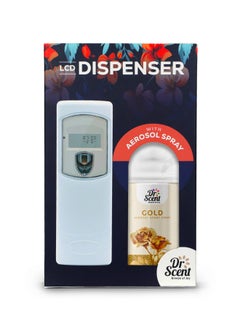Dr Scent Dr Scent Breeze of Joy, Combo | Automatic Air Freshener Spray Dispenser LCD with 300 ml Aerosol Spray Refill | Long-Lasting Fragrance for Home & Office. (Gold)  - Image 1