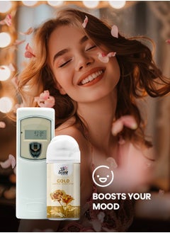 Dr Scent Dr Scent Breeze of Joy, Combo | Automatic Air Freshener Spray Dispenser LCD with 300 ml Aerosol Spray Refill | Long-Lasting Fragrance for Home & Office. (Gold)  - Image 5
