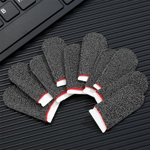 Vesslam 10 Pack Gaming Finger Sleeves, 0.3mm Silver Fiber dedales Gamer, Smooth Operation, Anti-Sweat, Extremely Thin,Maximum Touch Response,Comfortable fit, Fit Mobile Phone Tablet Devices - Image 3
