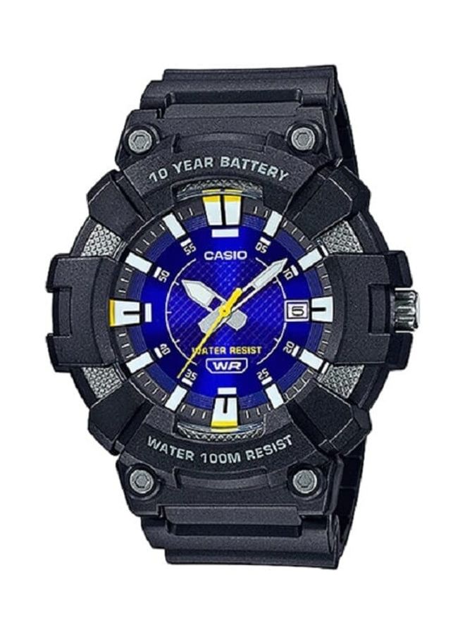 كاسيو ساعة أنالوج بقرص أزرق وسوار من الراتنج MW-610H-2AVDF - Image 1