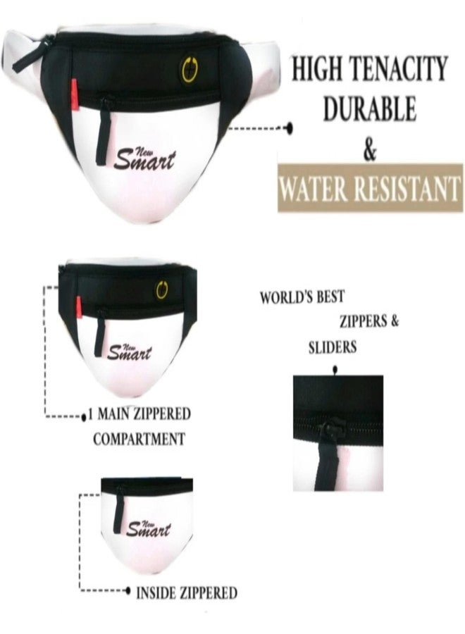 ADMARK smart Nylon Travel Money Belt, Waist Pouch Bag with Full Security of Your Product.Orange/White (Black/White) - Image 3