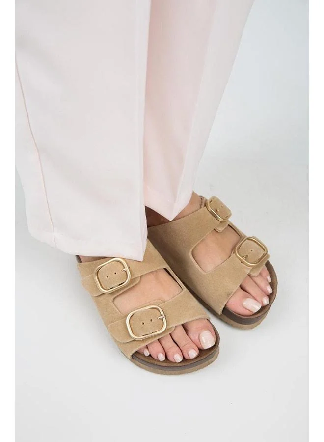 Manijero  Jazmin Women's Genuine Leather Double Buckle Sand Slippers. for Women | Best Price UAE