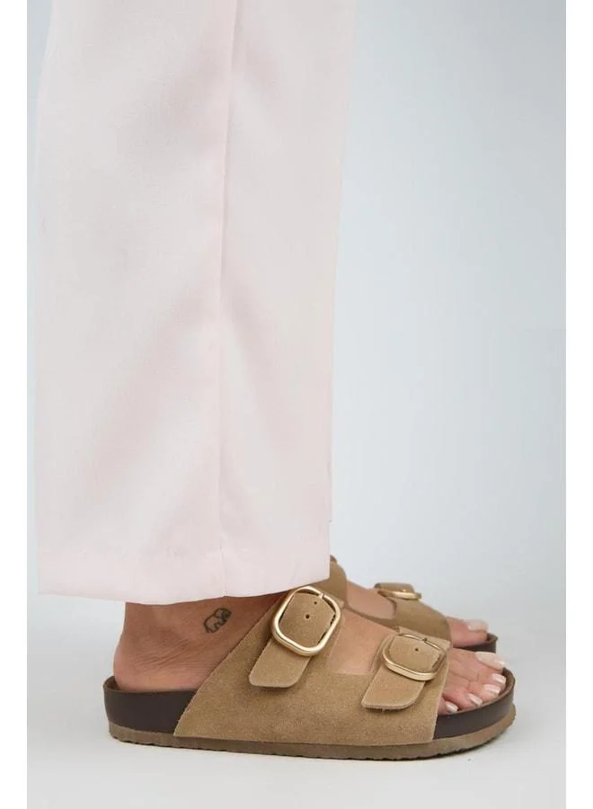 Manijero  Jazmin Women's Genuine Leather Double Buckle Sand Slippers. for Women | Best Price UAE