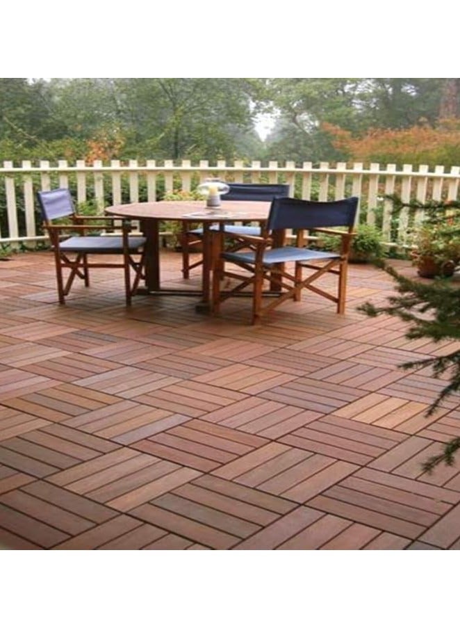 LINGWEI 10 PCS Wooden Floor Tiles Wood Decking Tiles Floor Tiles Office Floor Tiles Garden Tiles Waterproof All Weather - Image 5