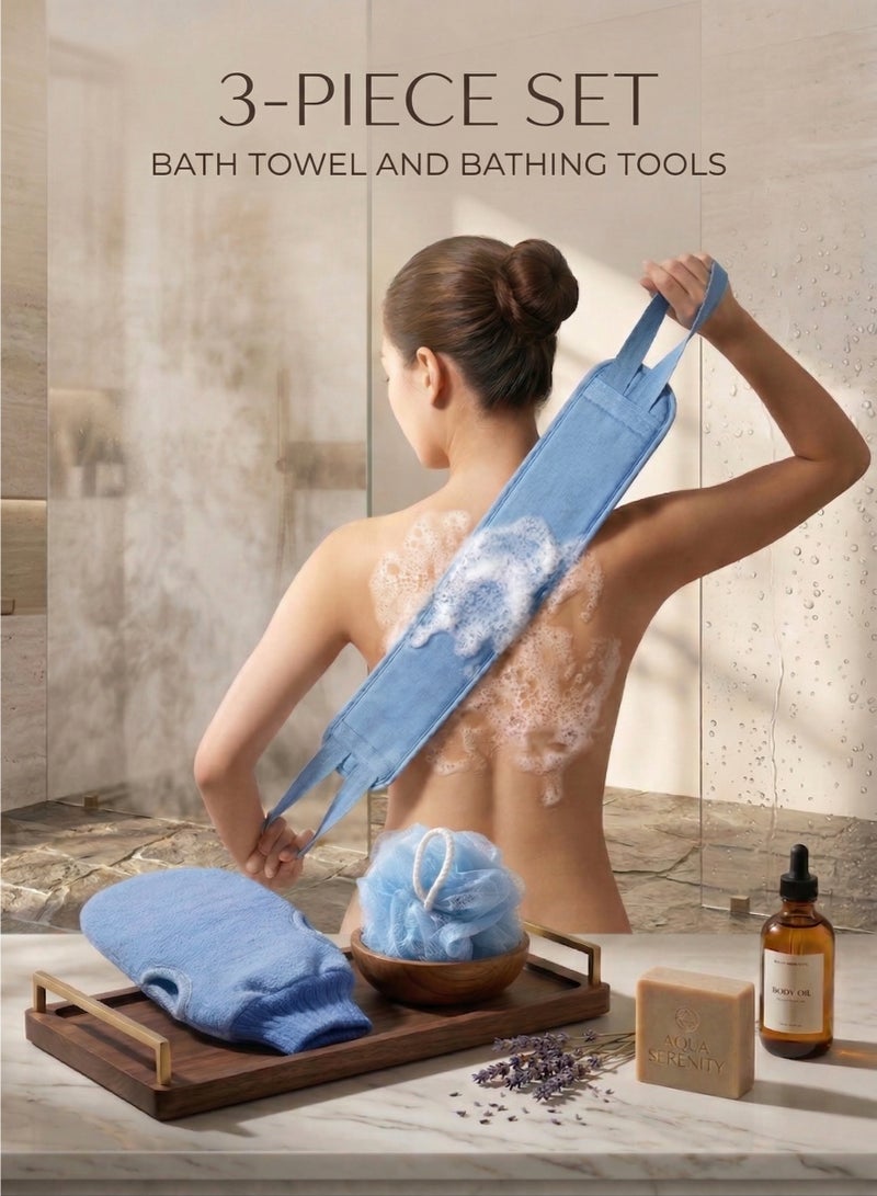 مجموعة من 3 قطع | منشفة حمام وأدوات الاستحمام - Image 1