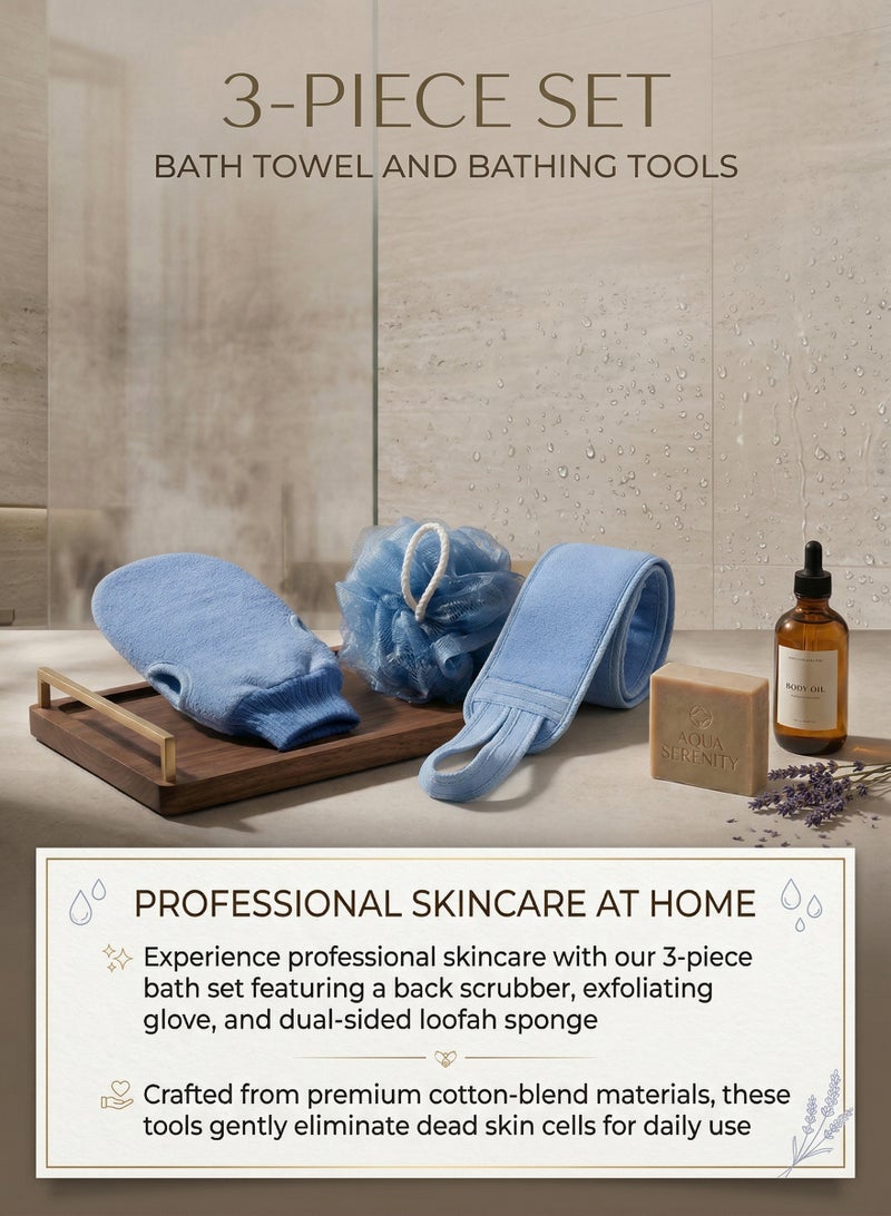 3-piece set | bath towel and bathing tools - Image 2