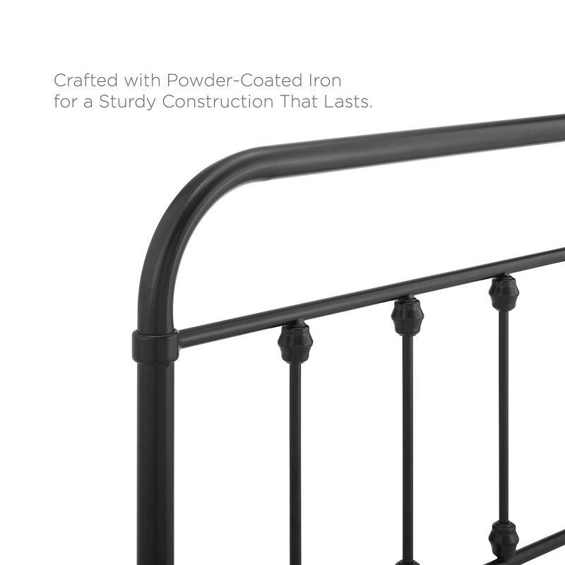 Modway مودواي MOD-6152-BLK رأس سرير مزدوج معدني ساج، أسود - Image 4