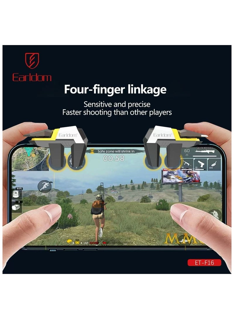 أيرلدوم Earldom ET-F16 أزرار ألعاب للهاتف المحمول – وحدة تحكم ألعاب 6 أصابع عالية الدقة لـ PUBG و Free Fire و Call of Duty - Image 4