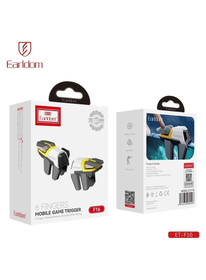 أيرلدوم Earldom ET-F16 أزرار ألعاب للهاتف المحمول – وحدة تحكم ألعاب 6 أصابع عالية الدقة لـ PUBG و Free Fire و Call of Duty - Image 5