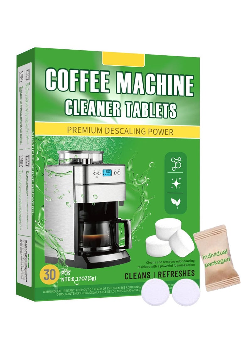 نكومي أقراص تنظيف ماكينة القهوة، 30 قرصًا، لإزالة الترسبات وإزالة الروائح الكريهة لجميع ماكينات القهوة وآلات الإسبريسو، أقراص مزيلة للروائح - Image 1