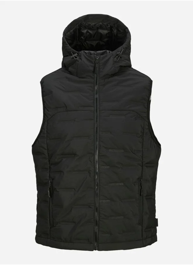 JACK & JONES Zip Through Quilted Gilet with Hood