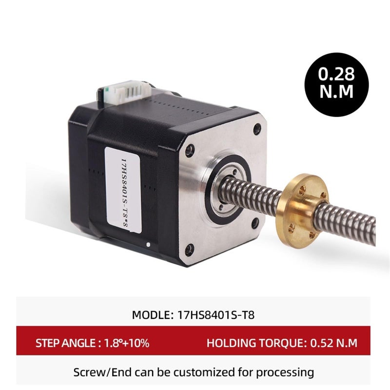 محرك خطوي Nema17 17HS8401S مع برغي قيادة T8 4 مم 400 مم لآلات النقش CNC وطابعات 3D - Image 5