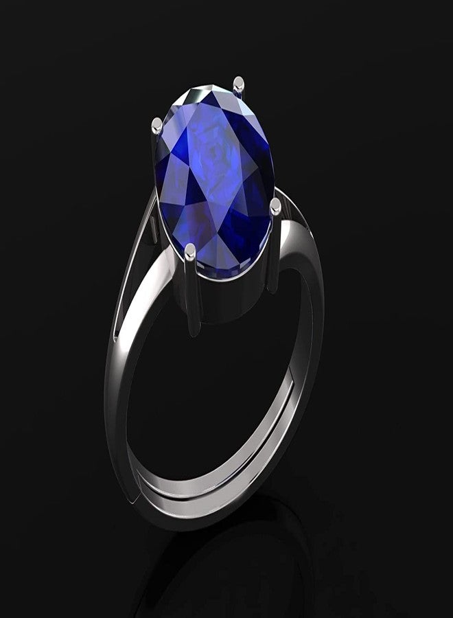 LMDPRAJAPATIS Natural Blue Sapphire Certified Jewelry Gifts Ring 9.25 Rati / 9.25 Carat Astrological Birthstone 925 Sterling Silver adjustable Ring - Image 2